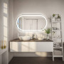 Овальное зеркало с подсветкой София горизонтальное в интернет-магазине «Зеркала с подсветкой» фото